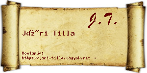 Jári Tilla névjegykártya